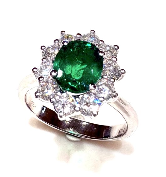 Anello Sommer Gioielli Donna KATE in Oro bianco Smeraldo 1.24 Ct KATE SME CT 1.24 DIA 0.85 F/VS - KATE SME CT 1.24 DIA 0.85 F/VS